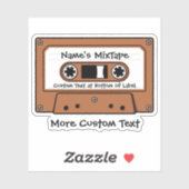 Lichtbruine audiocassetteband sticker (Vel)