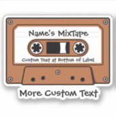 Lichtbruine audiocassetteband sticker (Voorkant)