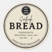Lichtbruine Bakkerij Sourdough Brood Label Sticker (Voorkant)