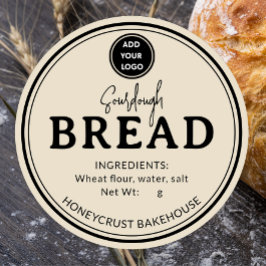 Lichtbruine Bakkerij Sourdough Brood Label Sticker