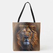 Lichtbruine Canvas tas Jesus is mijn Lord aangepas (Voorkant)