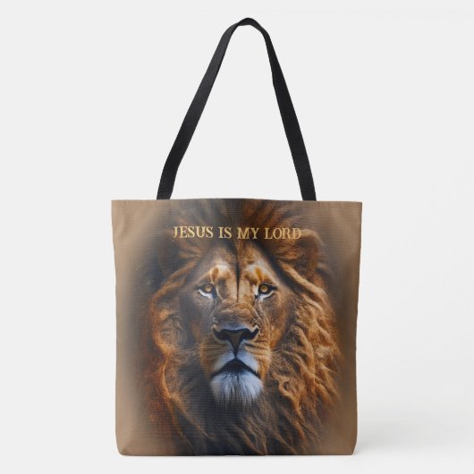 Lichtbruine Canvas tas Jesus is mijn Lord aangepas (Voorkant)