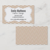 Lichtbruine Chevron Stripes Visitekaartje (Voorkant / Achterkant)