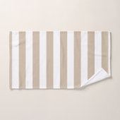 Lichtbruine en witte strepen bad handdoek (Handdoek)