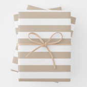 Lichtbruine en witte strepen inpakpapier vel (In situ)