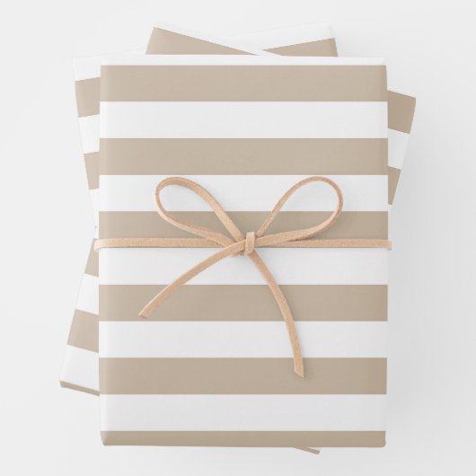 Lichtbruine en witte strepen inpakpapier vel (In situ)