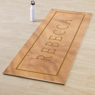 Lichtbruine houten textuur yogamat