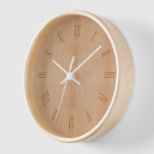 Lichtbruine houtkorrel met roman-getallen, klok (Hoek)