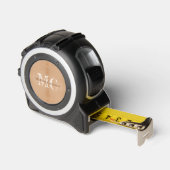 Lichtbruine houtnerf Carpenter Monogram naam Rolmaat (Hoek)