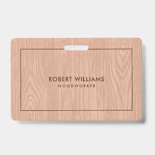 Lichtbruine houtnerftextuur badge (Front)