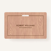 Lichtbruine houtnerftextuur badge (Voorkant)