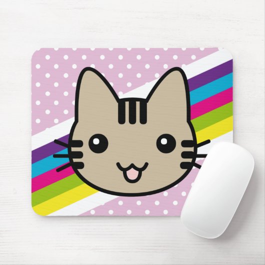 lichtbruine kattenpols muismat (Met muis)