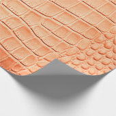 Lichtbruine krokodilledertextuur cadeaupapier (Hoek)