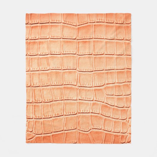 Lichtbruine krokodilledertextuur fleece deken (Voorkant)