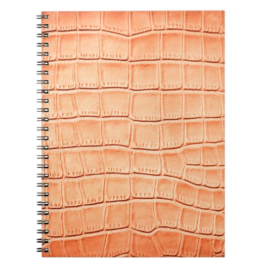 Lichtbruine krokodilledertextuur notitieboek (Voorkant)