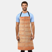 Lichtbruine krokodilledertextuur schort (Gedragen)