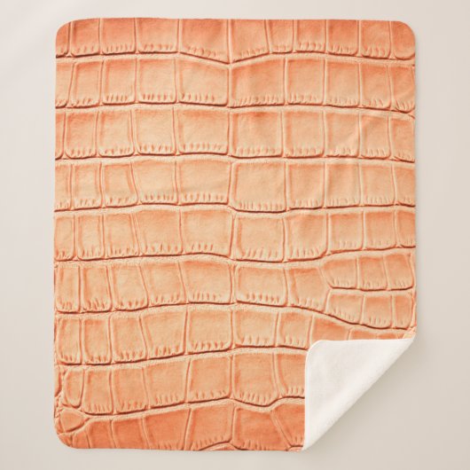 Lichtbruine krokodilledertextuur sherpa deken (Voorkant)