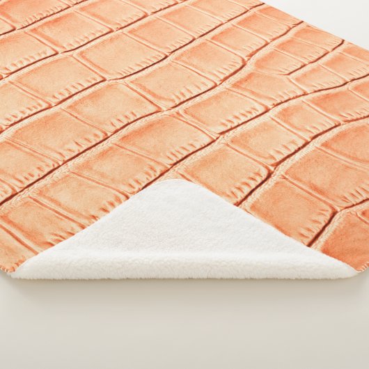 Lichtbruine krokodilledertextuur sherpa deken (3/4)