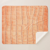 Lichtbruine krokodilledertextuur sherpa deken (Voorkant (horizontaal))