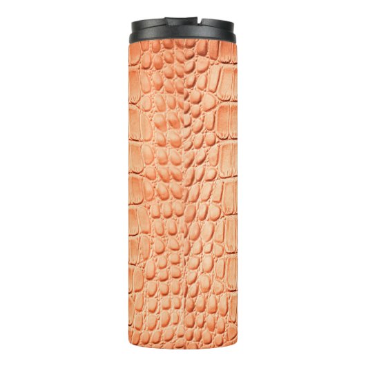 Lichtbruine krokodilledertextuur thermosbeker (Achterkant)