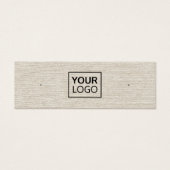 Lichtbruine linnen logo-achterringingskaart mini visitekaartjes (Voorkant)