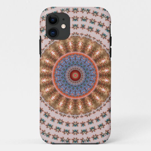 Lichtbruine Mandala Wiel Case-Mate iPhone Case (Achterkant)