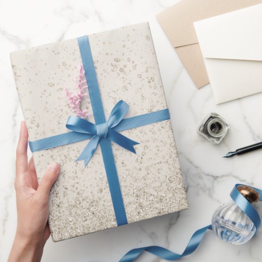 Lichtbruine namaak glitters cadeaupapier (Geschenken)