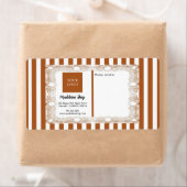 Lichtbruine strepen & krullend Lijst & Logo Etiket (Insitu)