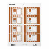 Lichtbruine strepen & Krullerige rand & Logo Etiket (Full Sheet)