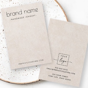 Lichtbruine textuur moderne oorenkaart visitekaartje