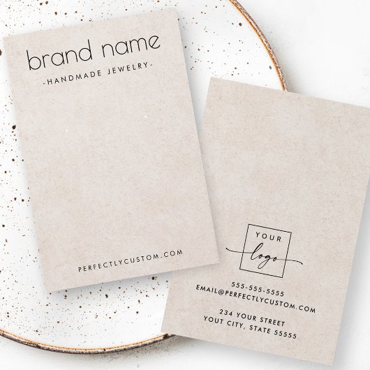 Lichtbruine textuur moderne oorenkaart visitekaartje