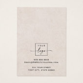 Lichtbruine textuur moderne oorenkaart visitekaartje (Achterkant)