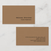Lichtbruine unieke trendy professionele minimalist visitekaartje (Voorkant / Achterkant)