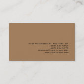 Lichtbruine unieke trendy professionele minimalist visitekaartje (Achterkant)