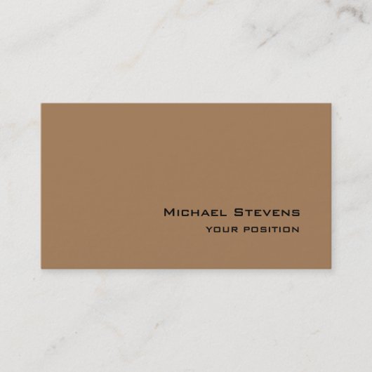 Lichtbruine unieke trendy professionele minimalist visitekaartje (Voorkant)