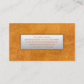 Lichtbruine versleten lederen achtergrond visitekaartje (Achterkant)