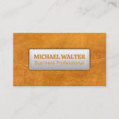 Lichtbruine versleten lederen achtergrond visitekaartje (Voorkant)