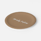 Lichtbruine vlakte Elegante Minimalistische Kallig Papieren Bordje (Gekanteld)