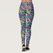 Lichtbuispatroon.D Blauw BG Leggings (Achterkant)