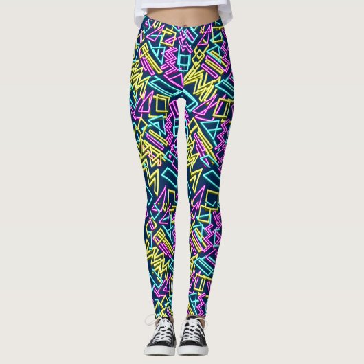 Lichtbuispatroon.D Blauw BG Leggings (Voorkant)