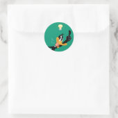 Lichtbulb boven het hoofd van DAFFY DUCK™ Ronde Sticker (Tas)