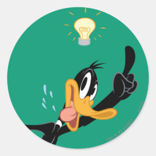 Lichtbulb boven het hoofd van DAFFY DUCK™ Ronde Sticker