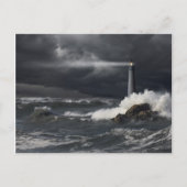 Lichtbundel in de Stormy Ocean Briefkaart (Voorkant)