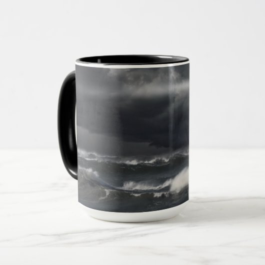 Lichtbundel in de Stormy Ocean Mok (Voorkant links)