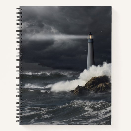 Lichtbundel in de Stormy Ocean Notitieboek (Voorkant)