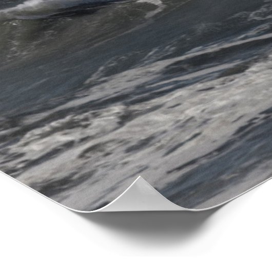 Lichtbundel in de Stormy Ocean Poster (Hoek)