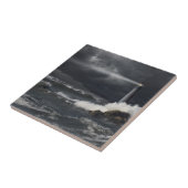 Lichtbundel in de Stormy Ocean Tegeltje (Zijkant)