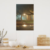 Lichtbundels die reflecteren poster (Keuken)