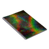 Lichtbundels holografisch gistaarregenbogen notitieboek (Rechterzijde)