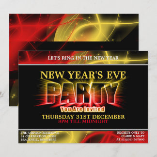 Lichtburst oudejaarsfeest uitnodigingen